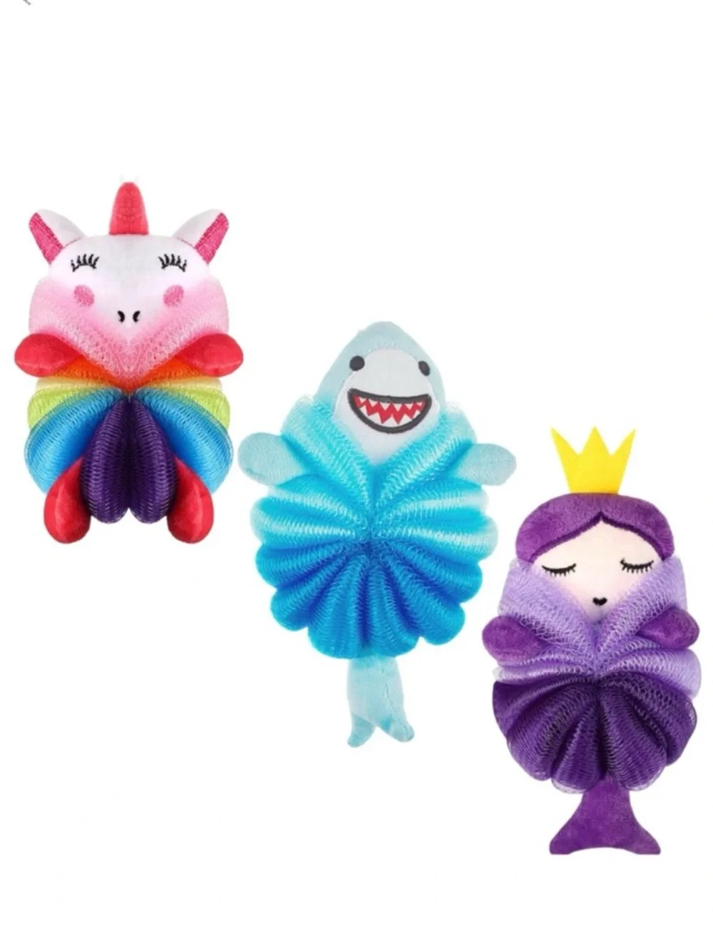 Kids Loofah Shark Mermaid Unicorn Gentle Exfoliating‎ Reusable Bath Sponge